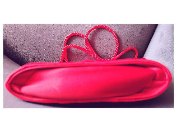 Autre Marque Rodor rote Satin-Handtasche mit Schleife - Ansicht 8
