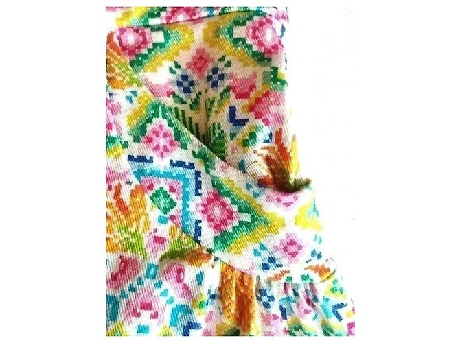 Manoush Abito Collector Reverse Esanar Pineapple Ananas TXS/S Rosa Bianco Blu Verde Arancione Giallo - vista 16