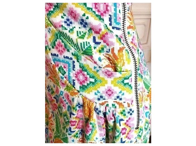 Manoush Abito Collector Reverse Esanar Pineapple Ananas TXS/S Rosa Bianco Blu Verde Arancione Giallo - vista 17