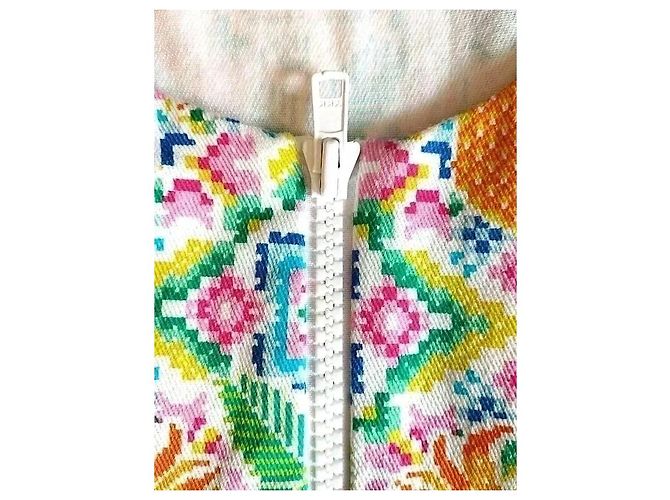 Manoush Abito Collector Reverse Esanar Pineapple Ananas TXS/S Rosa Bianco Blu Verde Arancione Giallo - vista 7
