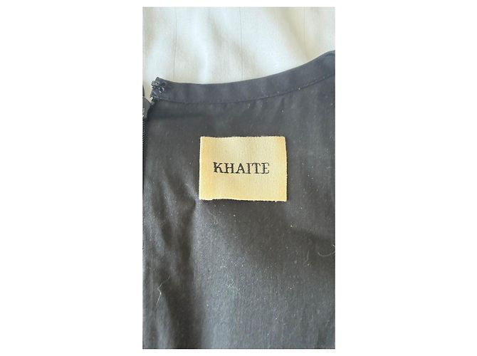 Vestido mini de algodón negro KHAITE con escote cuadrado - vista 2
