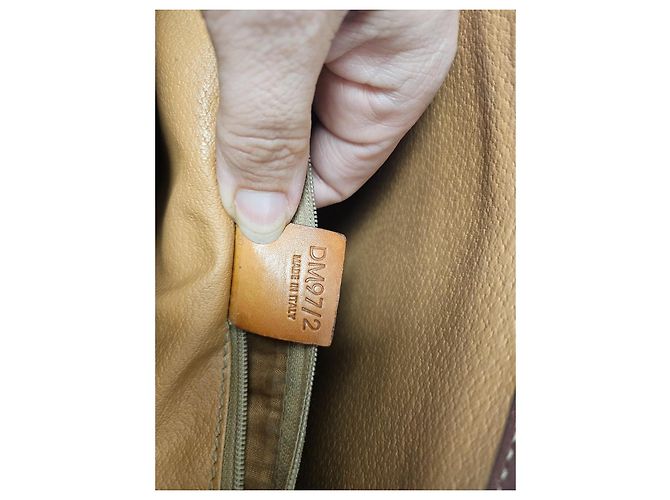 Céline Borsa tote Celine in tela rivestita marrone e pelle marrone - vista 14