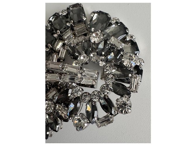 Max Mara MaxMara Brosche mit Kristallen Silber Grau - Ansicht 2