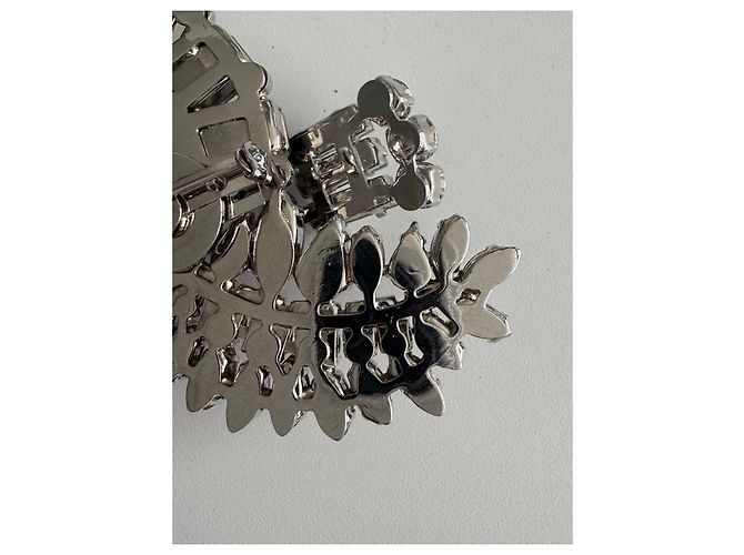 Max Mara MaxMara Brosche mit Kristallen Silber Grau - Ansicht 7