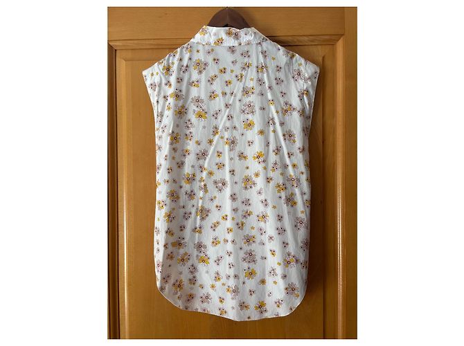 See By Chloé ärmellose Blumenbluse Braun Pink Weiß Gelb - Ansicht 2