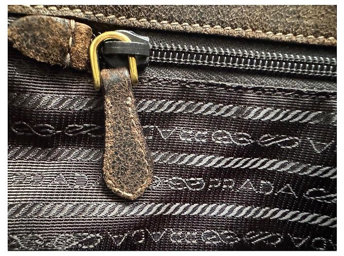 Prada Tasche aus bedrucktem Nylon Braun - Ansicht 13