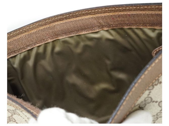 Gucci Necessaire Ophidia Vintage Brown Monogram Canvas Marrone - vista 3