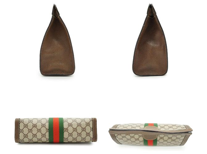 Gucci Necessaire Ophidia Vintage Brown Monogram Canvas Marrone - vista 4
