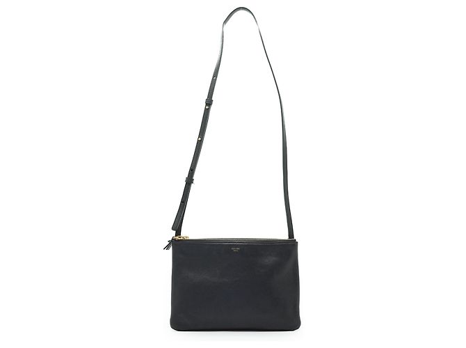 Céline Borsa Trio Large a tracolla e spalla in pelle nera Nero - vista 3