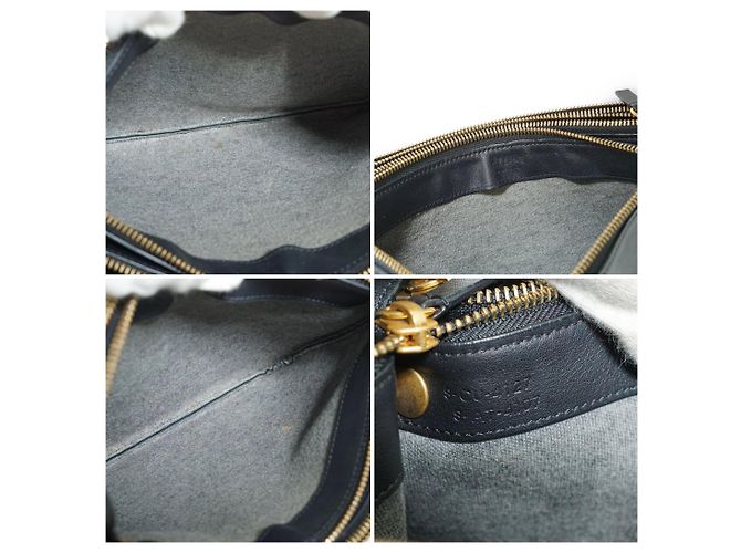 Céline Borsa Trio Large a tracolla e spalla in pelle nera Nero - vista 6