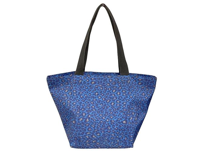 Autre Marque Borsa Tote Herve Chapelier in nylon leopardato Blu - vista 2