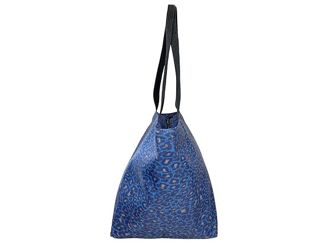 Autre Marque Borsa Tote Herve Chapelier in nylon leopardato Blu - vista 3