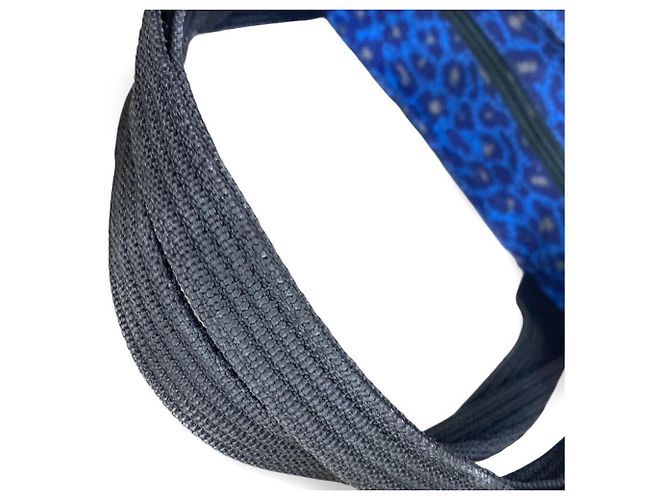 Autre Marque Borsa Tote Herve Chapelier in nylon leopardato Blu - vista 7