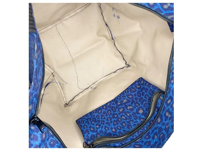 Autre Marque Borsa Tote Herve Chapelier in nylon leopardato Blu - vista 9
