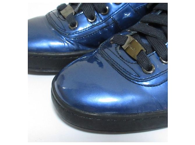 Bally EROY High Cut Sneaker aus Lackleder Blau - Ansicht 17