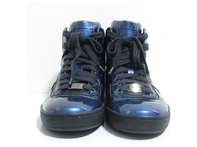Bally EROY High Cut Sneaker aus Lackleder Blau - Ansicht 3
