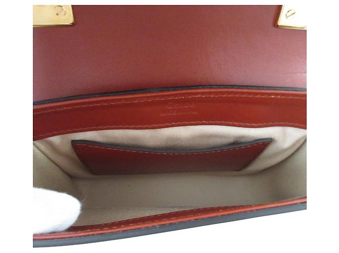 Chloé Chloe Chloe C Mini Borsa a Mano Quadrata in Pelle Effetto Coccodrillo Verde - vista 11
