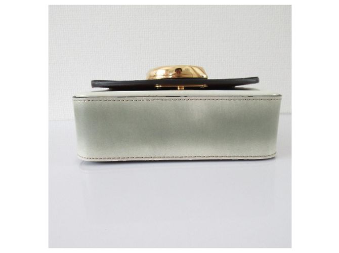 Chloé Chloe Chloe C Mini Borsa a Mano Quadrata in Pelle Effetto Coccodrillo Verde - vista 3