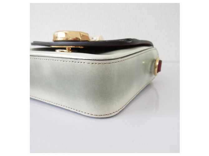 Chloé Chloe Chloe C Mini Borsa a Mano Quadrata in Pelle Effetto Coccodrillo Verde - vista 4