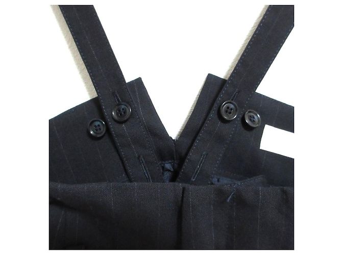 Autre Marque cygne Suspender Wide Trousers Blu Blu navy - vista 5