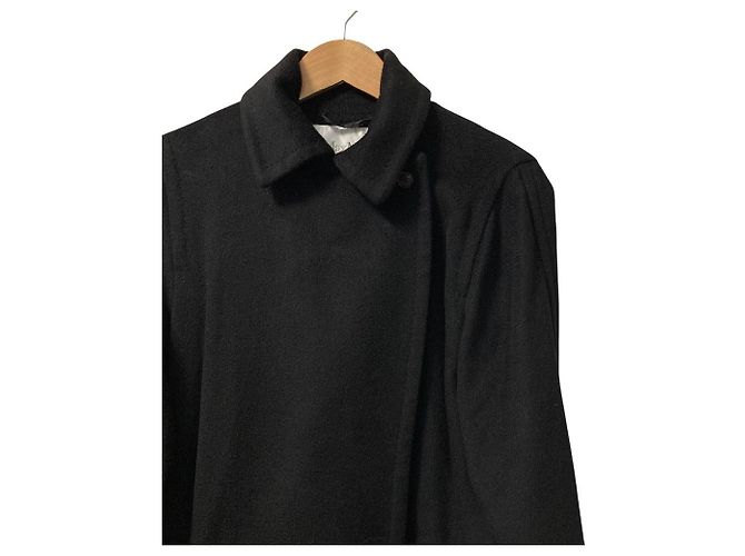 Max Mara Camel Shearling Long Coat Black - view 2