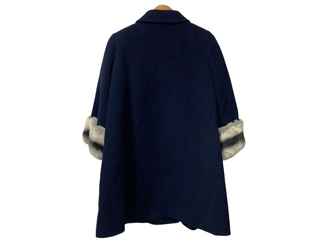 Autre Marque Rene Angora Blend Wool Coat Blue - view 3