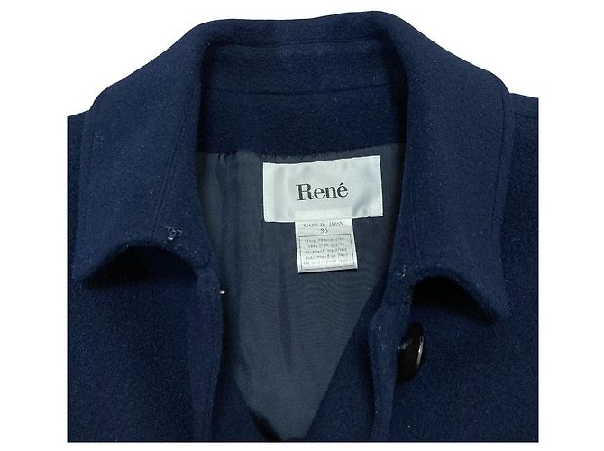 Autre Marque Rene Angora Blend Wool Coat Blue - view 4