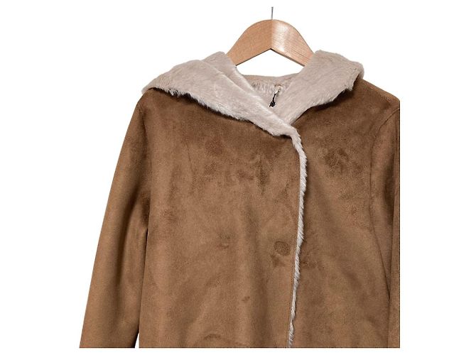 Autre Marque Abrigo con capucha de faux shearling BEAUTY&YOUTH UNITED ARROWS Castaño - vista 3