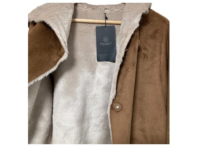 Autre Marque Abrigo con capucha de faux shearling BEAUTY&YOUTH UNITED ARROWS Castaño - vista 4