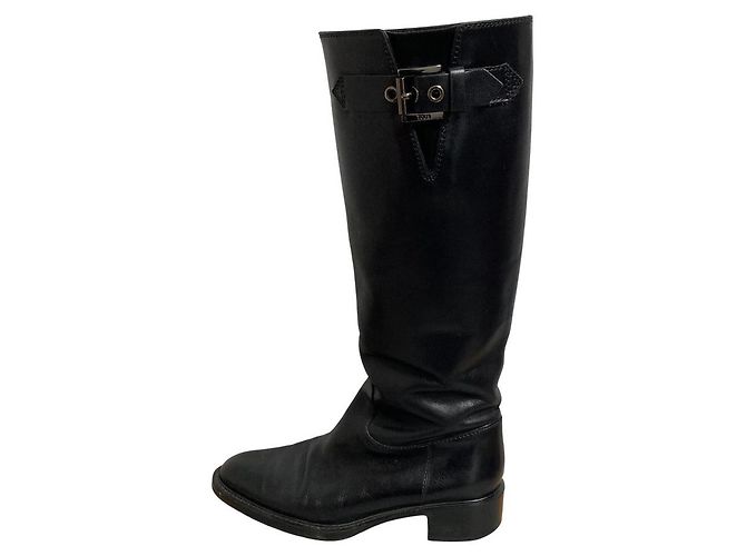 Stivali alti in pelle TOD'S Nero - vista 3