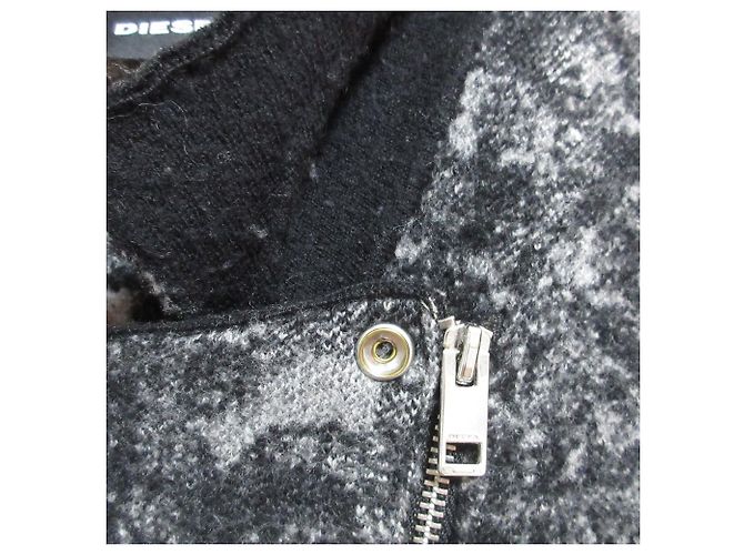 Autre Marque Abrigo Riders de cuero DIESEL Castaño Negro - vista 16