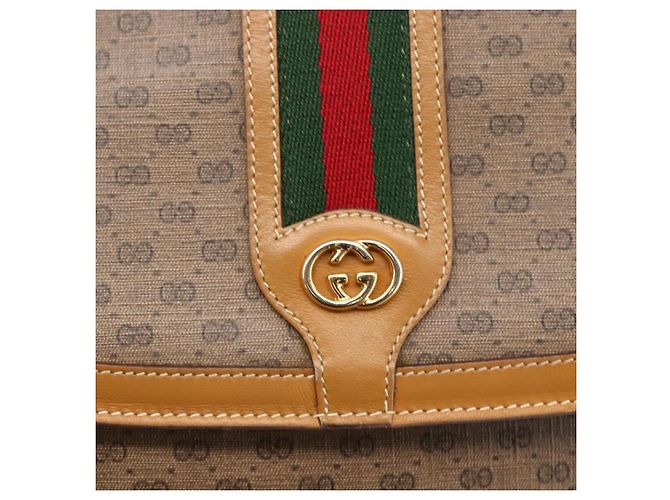 Borsa Gucci Micro GG Supreme Web Sherry Line in PVC beige 001 115 0914 Autentica BA7111 - vista 17