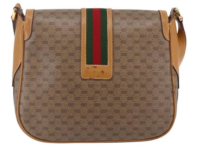 Borsa Gucci Micro GG Supreme Web Sherry Line in PVC beige 001 115 0914 Autentica BA7111 - vista 2