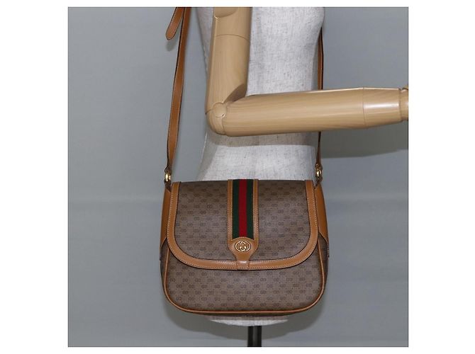 Borsa Gucci Micro GG Supreme Web Sherry Line in PVC beige 001 115 0914 Autentica BA7111 - vista 21