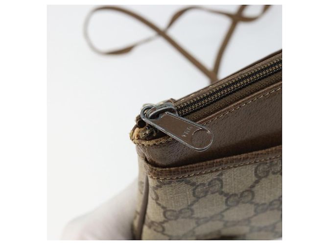 Borsa GUCCI GG Supreme Web Sherry Line in PVC beige e oro 904 02 020 Autentica BA7124 - vista 10