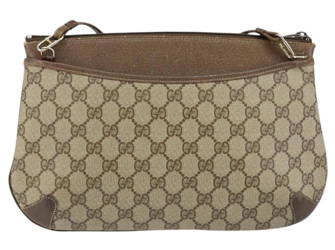 Borsa GUCCI GG Supreme Web Sherry Line in PVC beige e oro 904 02 020 Autentica BA7124 - vista 2