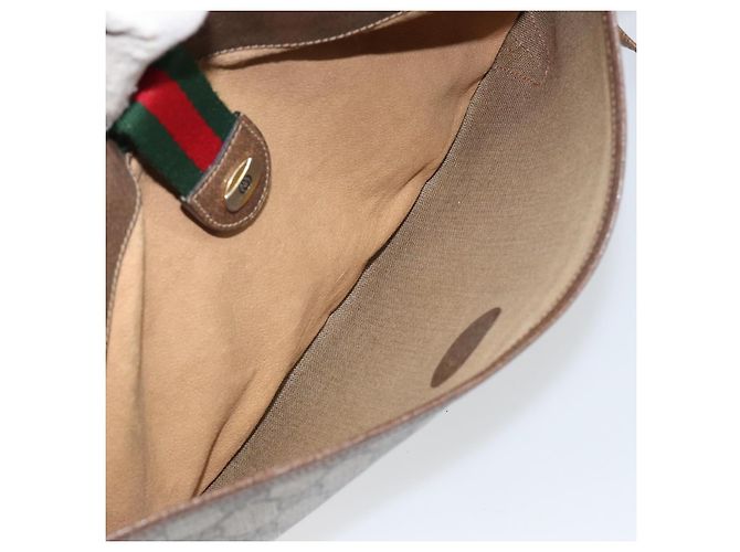 Borsa GUCCI GG Supreme Web Sherry Line in PVC beige e oro 904 02 020 Autentica BA7124 - vista 21