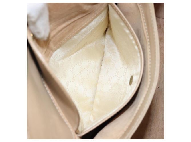 Borsa a tracolla GUCCI in pelle beige e oro, autentica, codice articolo ep11343. - vista 22