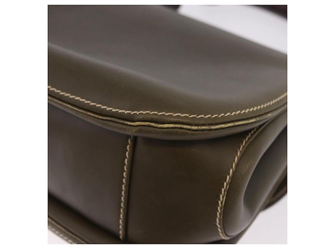 Bolso de mano GUCCI Bamboo en piel caqui y oro, auténtico, código de artículo ep11339. - vista 10