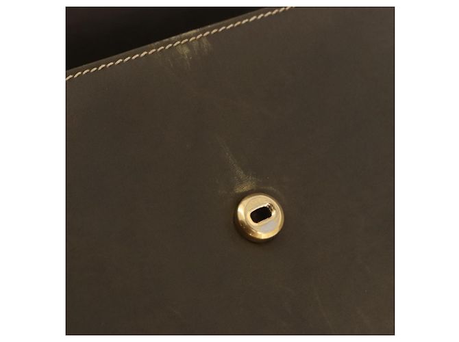 Bolso de mano GUCCI Bamboo en piel caqui y oro, auténtico, código de artículo ep11339. - vista 11
