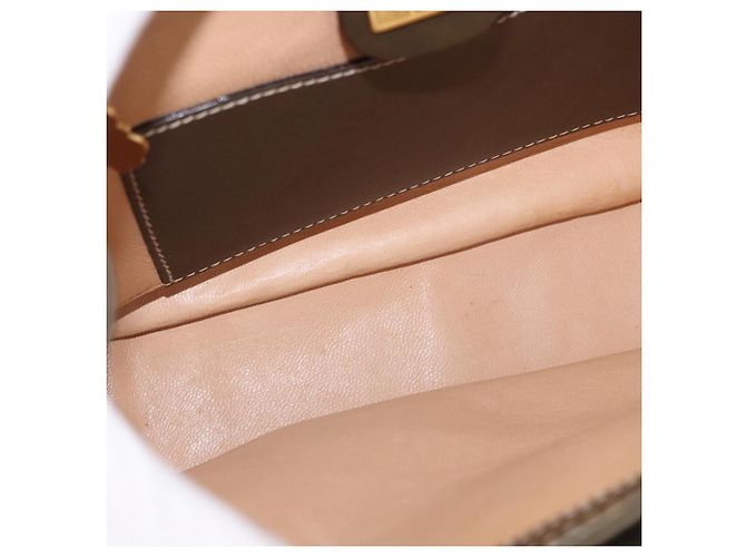 Bolso de mano GUCCI Bamboo en piel caqui y oro, auténtico, código de artículo ep11339. - vista 12