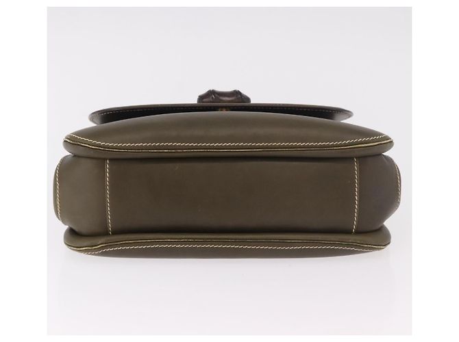 Bolso de mano GUCCI Bamboo en piel caqui y oro, auténtico, código de artículo ep11339. - vista 17