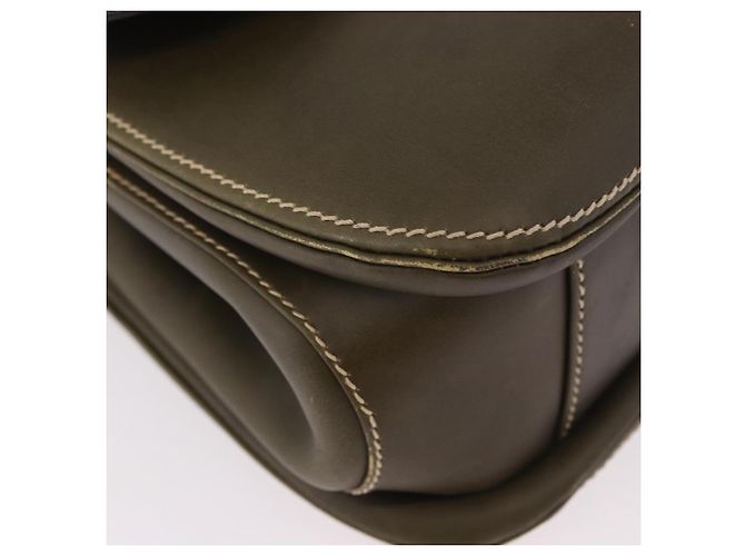 Bolso de mano GUCCI Bamboo en piel caqui y oro, auténtico, código de artículo ep11339. - vista 18