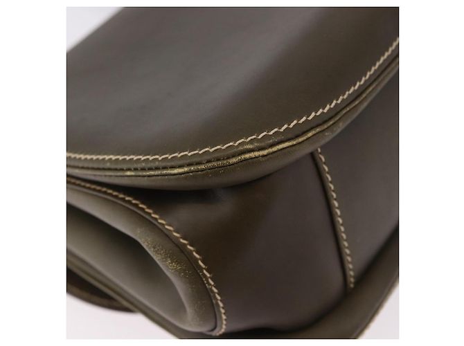 Bolso de mano GUCCI Bamboo en piel caqui y oro, auténtico, código de artículo ep11339. - vista 19