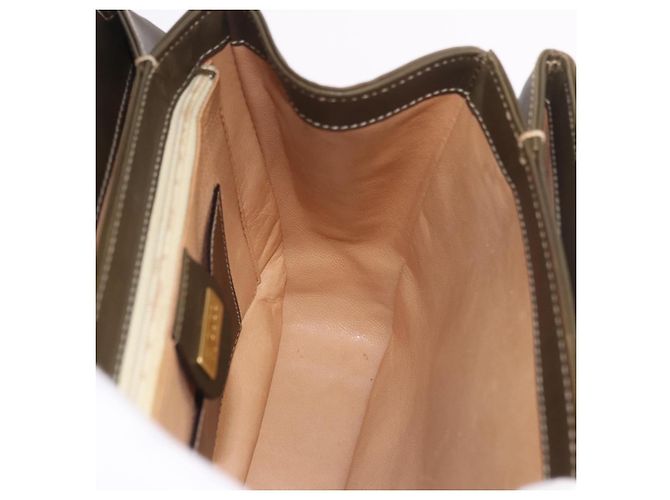 Bolso de mano GUCCI Bamboo en piel caqui y oro, auténtico, código de artículo ep11339. - vista 23
