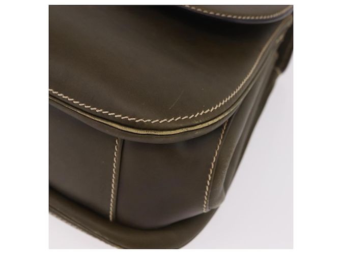 Bolso de mano GUCCI Bamboo en piel caqui y oro, auténtico, código de artículo ep11339. - vista 9