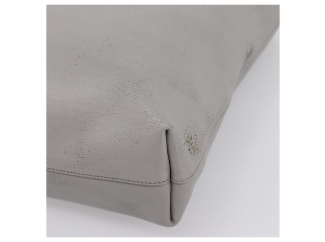 Autre Marque SAINT LAURENT Tote Bag Leder Grau Goldfarben - Ansicht 10