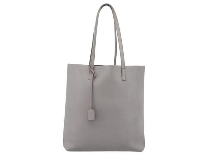 Autre Marque SAINT LAURENT Tote Bag Leder Grau Goldfarben - Ansicht 2