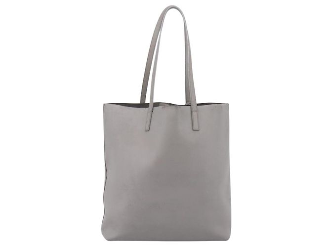 Autre Marque SAINT LAURENT Tote Bag Leder Grau Goldfarben - Ansicht 3