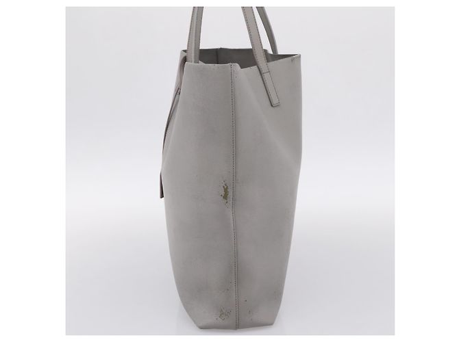 Autre Marque SAINT LAURENT Tote Bag Leder Grau Goldfarben - Ansicht 5